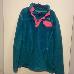 Patagonia Girls' Re-Tool Snap-T® Pullover, Size: Medium (10) Epic Blue